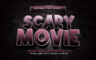 scary movie 3d style text effect for halloween event background