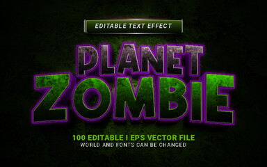 planet zombie 3d style text effect for halloween background