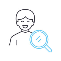 user research line icon, outline symbol, vector illustration, concept sign