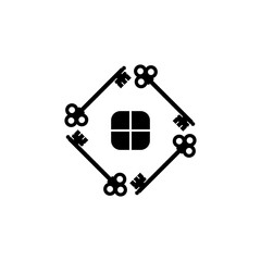 Key logo for House Estate business logo isolated on white background