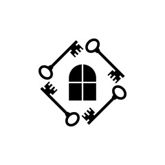 Key logo for House Estate business logo isolated on white background