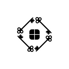 Key logo for House Estate business logo isolated on white background