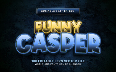funny casper 3d style text effect for halloween background