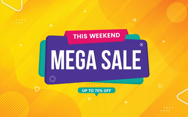 Mega Sale banner design with editable text effect