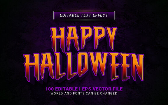 happy halloween 3d style text effect background