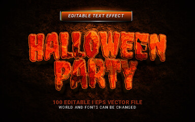 halloween party 3d style text effect background