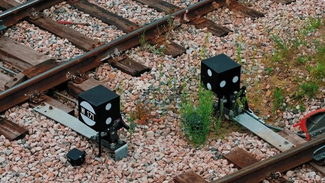Railway Track Junction Switch with Mechanical Signalling Point Indicator