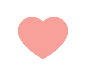 Cute pink heart on white speech bubble icon. Flat design illustration.	