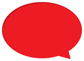 Blank red speech bubble with white border. 