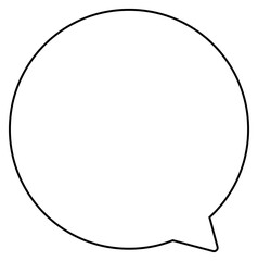 Blank circle shape speech bubble. Flat design illustration.	