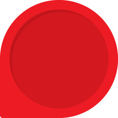 Blank red speech bubble icon. 