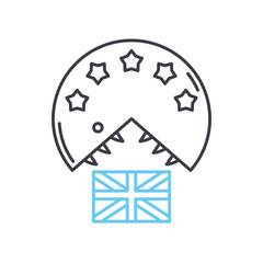 uk brexit line icon, outline symbol, vector illustration, concept sign