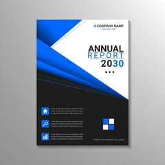 modern blue annual report design template