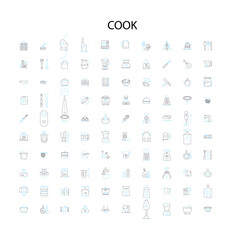 cook icons, signs, outline symbols, concept linear illustration line collection