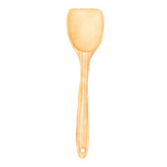 wooden spoon utensils  isolated on white