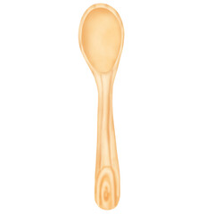 wooden spoon isolated on white background 
