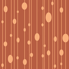 Cute lovely romantic terracotta pale pastel retro vintage colors ovals and stripes seamless pattern