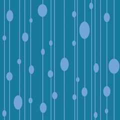 Cute lovely romantic blue pale pastel retro vintage colors ovals and stripes seamless pattern