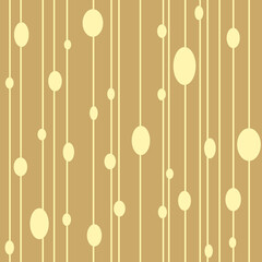 Cute lovely romantic yellow and brown pale pastel retro vintage colors ovals and stripes seamless pattern