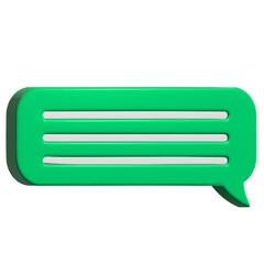Green chat bubble 3d. Speech bubble 3d. text cloud.