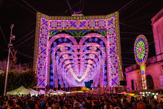 Festival of lights in Scorrano, Salento, South Italy
