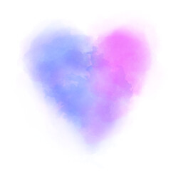 violet watercolor heart