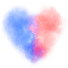 pink blue watercolor heart