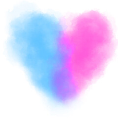 Fototapeta na wymiar pink blue watercolor heart