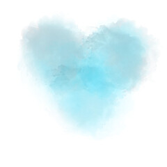 blue watercolor heart