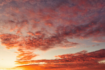 Fototapeta na wymiar Orange sky after sunset or before dawn.