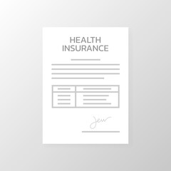 Health insurance paper form, Vector.
