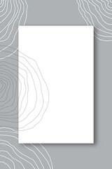 empty paper mockup on modern grey background with lines