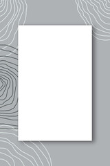 empty paper mockup on modern grey background with lines
