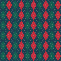 Christmas argyle vector pattern as seamless background for fabric, textile, clothing and wrapping paper