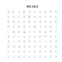 big sale icons, signs, outline symbols, concept linear illustration line collection