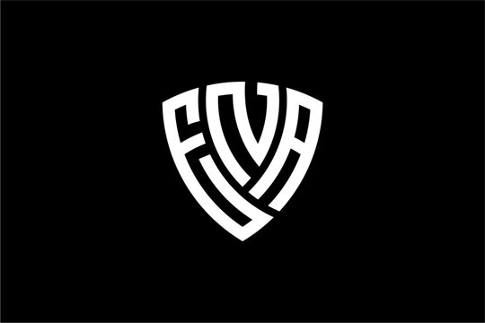 ENA creative letter shield logo design vector icon illustration