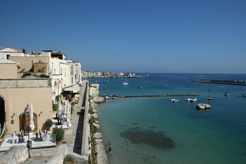 Italy, Salento: Foreshortening of Otranto Bay.