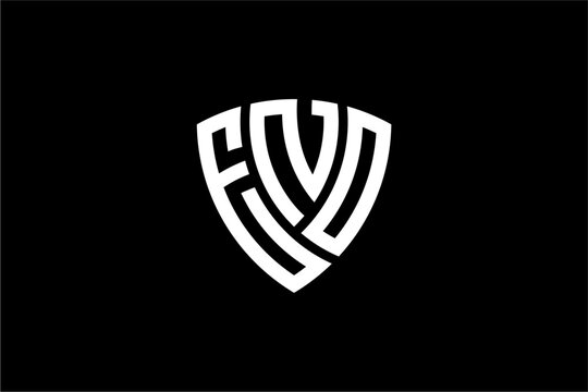 ENO creative letter shield logo design vector icon illustration
