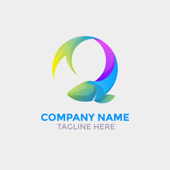 Fish logo template. Fishing club or online shop creative vector symbol