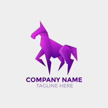 Awesome Colorful Horse Premium Logo