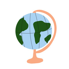 Earth globe flat vector icon for personal or commercial use. cute school globe