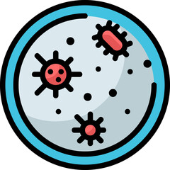 petri dish line color icon