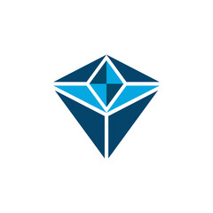 blue diamond eye logo icon