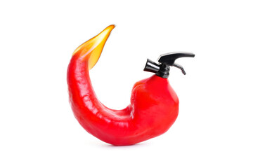 Hot chili pepper blended with fire extinguisher