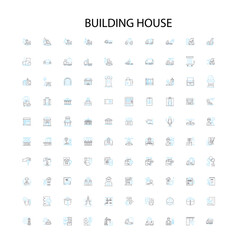 building house icons, signs, outline symbols, concept linear illustration line collection