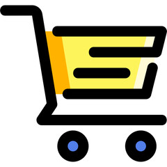 shopping cart line color icon