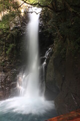 Fototapeta na wymiar 河津七滝。河津川にある七つの滝をつなぐ遊歩道からの景観。釜滝。