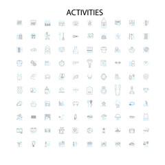 activities icons, signs, outline symbols, concept linear illustration line collection