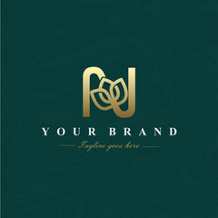 Letter N Lotus Flower Logo Design