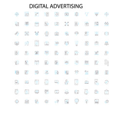 ads icons, signs, outline symbols, concept linear illustration line collection